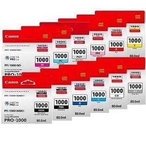 Volledige set inktpatronen 80 ml PFI-1000